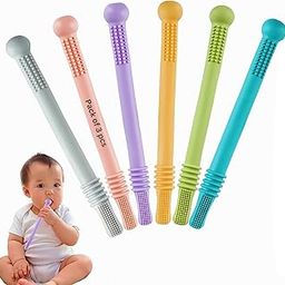 Lefan Silicone Tube Teething Toys for Babies - 6-18 Months - Pack of 3 Pcs-25