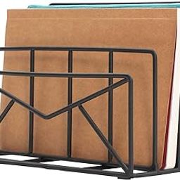 INDIDECOR 2960 Classic 3 Slot Modern Black Metal Wire Envelope Design Desktop Mail Sorter/Letter Holder Desk Organizer-image-51