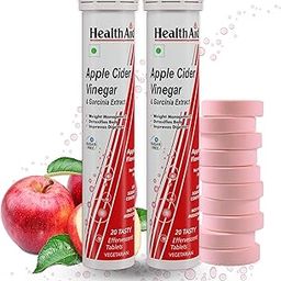 HealthAid Apple Cider Vinegar with Garcinia Cambogia Extract | 20 Sugar-Free Effervescent Tablets | Supports Weight Management, Digestion & Gut Health | Vitamins B6 & B12 | Pack of 2-19