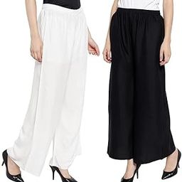 Women's and Girls Cotton Reyon Regular Fit Palazzo Pants (Pack of 2)-image-92