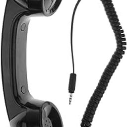 MERISHOPP 3.5mm Mic Retro Cell Telephone Handset Phone Classic Receiver Black-24