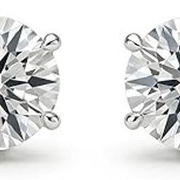 925-92.5 Sterling Silver Princess Cut Real Cubic Zirconia Stud Earrings For Men,Women,Children,Boys and Girls-23