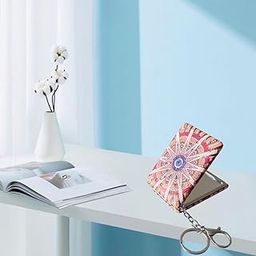 Portable Compact Mirrors with 2x1 Magnifying Glass, for Self Grooming, Carry in Purses, Handbags-image-85