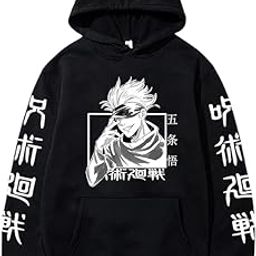 Men's Fleece Hoodies, Breathable, Printed Pullover Hooded Sweatshirt || Anime Hoodie (Color- Black)-image-60