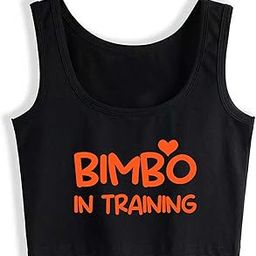 Bimbo in Training Design Cotton Crop Top Hotwife Humorous Fun Flirty Tank Tops Swinger Naughty-image-33