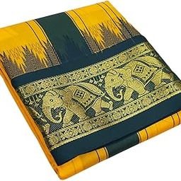 Soft Silk Color Dhoties, Karishma Dhoti towel set 7 Inch Fancy Silk Dhoties 9X5-27