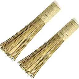 Bamboo Wok Broom, Pot Brush for Home and Commercial Use, 12 Inch, Brown Wok Brush (2pc)-24