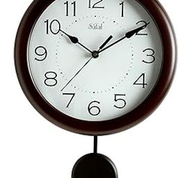 SaFaL Abstract Wood Pendulum Clock (Brown, 32 x 23 x 6 cm)-18