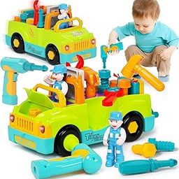 TOYRENTTO 25-in-1 Kids Tool Truck Toy Set with Electric Drill - Construction Vehicle Toy with Lights & Sounds, - STEM Educational Building Toy for Toddlers Age 3-5 Boys & Girls-4