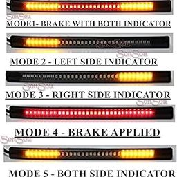 SONSOU 8-inch PVC LED SMD Flexible Strip Tail Light Bike Brake Light with Turn Indicator Signals -Yamaha SZ-S (Red)|Set of 1-picture-10