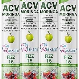 ACV Moringa 15 Effervescent Tablets 500mg Apple Cider Vinegar With No Added Sugar For Gut Health | Weight Loss | (Pack of 4 Mixberry)-20