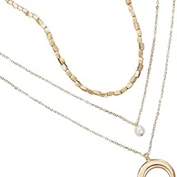 jewels galaxy Gold Plated Gold-Toned Multilayered Layered Necklace For Women and Girls (CT-NCK-44315)-picture-1