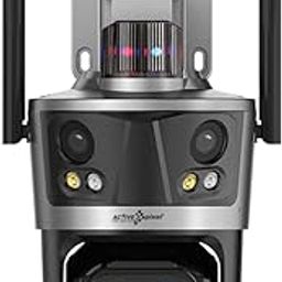 Active Pixel 4mp 4 Lens with 8X Zoom PTZ Triple Camera WiFi Wireless Outdoor Dual Lens CCTV Three Side View | 360° | Dark Vision | Motion Detection| Siren Alarm| Outdoor | Alexa Supported-image-3