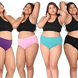 Women's Big Size High Waist Panties | Sizes from S to 10XL | Stain-Free Fabric | Super Soft Cotton | Pack of 4-picture-29