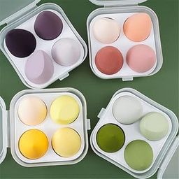 My Colors Beauty Blender Sponge in A Storage Box,Makeup Cosmetic Puff Makeup Sponge With Storage Box Foundation Powder Sponge Beauty Tools Women Makeup Accessories 4 Pcs IN BOX, Multicolored-picture-45