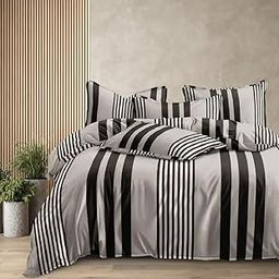 Sitting Style™ Glace Cotton Reversible AC Comforter Set King Size Double Bed with 1 Bedsheet and 2 Pillow Covers Size- 90x100 Inch-Color:Multi(4Pc Comforter Set)-26