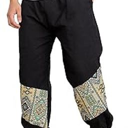 One Size Eco-Friendly Yippy Harem Pants for Men's Cotton Hippie Boho Baggy Style Yoga Pajama Jogger Pant with Pockets | Fits Waist Size 28 to 38 Inches-image-99