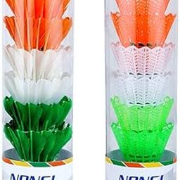 NONGI Tricolors Combo Badminton Feather and Plastic Shuttle Corks || Made in India || Multicolor - Medium Speed - 78-image-17