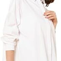 HIGH STAR Women's Cotton Oversized Fit Solid Spread Collar Shirt-image-59