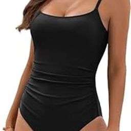 Women's Tummy Control Adjustable Straps One Piece Swimsuit-image-87