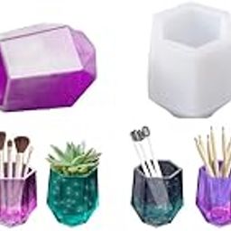 HASTHIP® Silicon Moulds for Resin Art DIY Cup Silicone Mold Cosmetics Brushes Pen Storage Plant Pot Home Decor White Small Cup 2PCS-image-69