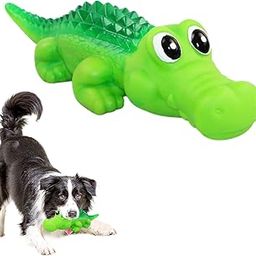 Sage Square Durable, Interactive Dog Squeaky Crocodile Toy with Built-in Squeaker for Tugging, Fetching and Cleaning Teeth. Suitable, Keeps Dogs Happy (Random Colour)-19