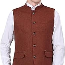 Men Self Design Mandarin Collar Formal Waistcoat l Formal Waist Coat for Men l Waist Coat for Men (P_MWCF00065)-image-82