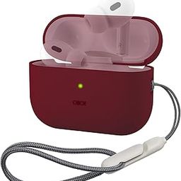 Oboe Silicone Protective Case Compatible with Apple AirPods Pro 2 Case with Anti-Lost Lanyard (Wine Red) [AIRPODS & Charging CASE NOT Included]-picture-7