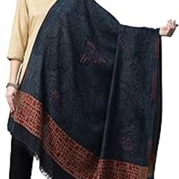 Women's Black Kani Jamawar Pure Wool Shawl_IJS84L_Black-image-92