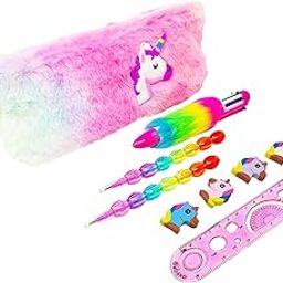 Parteet Combo (Pack Of 5 Itmes) Unicorn Fer Pouch With 1 Fer Pen(4 Color),2 Pencils,1 Packet Unicorn Eraser And 1 Scale - Silver-image-30