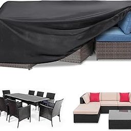 SKY-TOUCH Patio Furniture Cover 180x120cm, Garden Furniture Set Cover Waterproof, Outdoor Table and Chair Set Covers, Heavy Duty Oxford Fabric Furniture Covers Dust Proof Anti-UV-image-35