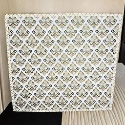 Crystal Floral Pattern Comforter, Super Soft,90 x 100inches, White and Gold Damask Design-image-18