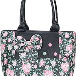claspnclutch Women Handbag with Dual Compartments, Floral Printing, and Front Bow Detail-picture-2
