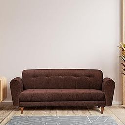 Seventh Heaven Milan 3 Seater Sofa | Luxury Comfort & Extra Spacious | Sofa | Sofa Set | Wooden Sofa Set for Living Room | Sofa for Living Room & Office (Chenille Molfino - Brown)-image-22