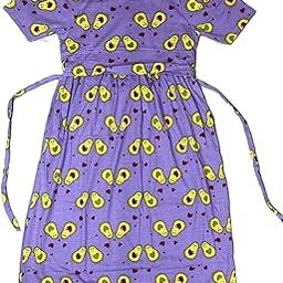 Vihavi Women's Maternity Dress, Purple with Avocado Print, Short Sleeve, Tie-Waist-image-40