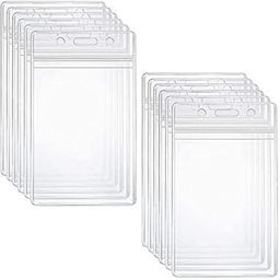6 * 9 Inch Clear Waterproof PVC ID Card Holders Zipper Pouch for School, Office, Colleges and Factories Pack of 10-image-31