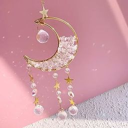 CACTOPIA Crystal Moon Crescent Suncatcher - Window, Garden, Balcony, Boho Decorative Accessory (Clear)-image-4