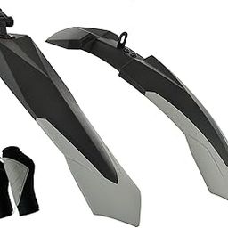 Shrenik Cycle Mudguard Grip Set Combo Compatible 26, 27.5, 29 Inch Cycle Flying Bicycle Fender Plastic Front Back || Handlebar Grip Soft Rubber Non Toxic 12.5cm || Color Grey-17