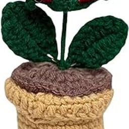 Haminasto Handmade Crochet Sunflower in Pot | Amigurumi Sunflower Decor | Knitted Plush Flower for Desk, Gifts, Room Decoration, Kids Toy | Eco-Friendly Yarn Flower Plant (Red)-image-55