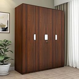 Nilkamal Joyce Neo 4 Door Engineered Wood Wardrobe Without Mirror | 1 Year Warranty | Walnut-image-44