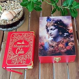 BRAHMA DESIGN Bhagavad Gita Travel Puja Box | Bal Krsna2 | Portable Mandir with Radha Krishna Idol & Shrimad Bhagawad Geeta Book | Compact Travelling Pooja Box-image-58