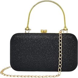 Evening Clutch Purse with Chain Strap, Metal Handle, Formal Party, Casual, Wedding Bag for Women & Girls-image-90