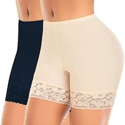 Regalia Procot Cotton Cycling Shorts for Under Dresses Women Girls Seamless Anti Chafing Sports Underskirts Mid Thigh Boyshorts Lace Yoga Safety Shorts Regular and Plus Sizes Combo Pack-91