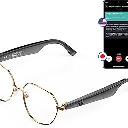 IEOTT Bluetooth Glasses, Blue Light Glasses for Women Men, Smart Glasses with 163 Language Translations, AI Glasses with Audio, Clear Glasses Bluetooth 6.0, Voice Assistant-image-60