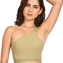 quttos Lightly Padded One Shoulder Sports Bra-picture-18
