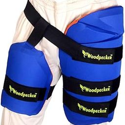 Woodpecker Thigh Guard for Cricket (Blue and Orange with 3 Straps)-image-67