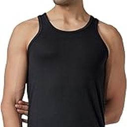Men Cotton Modal Vest, Regular Fit, Solid, Pack of 1, XYVEST06XL, Black Knight, XL-picture-38
