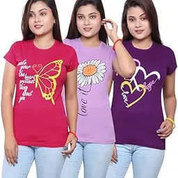 mist n fogg Casual Printed Womens Combo Tshirts-picture-12