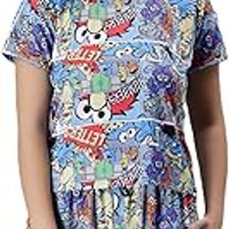 Women's Printed Pajama Set, Short Sleeve T-Shirt and Shorts, Sleepwear, Regular Fit-image-37