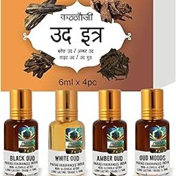 Parag fragrances Unisex Adult Natural & Premium Liquid Attar Gift Pack(Oud 4 In 1),6 Ml-29